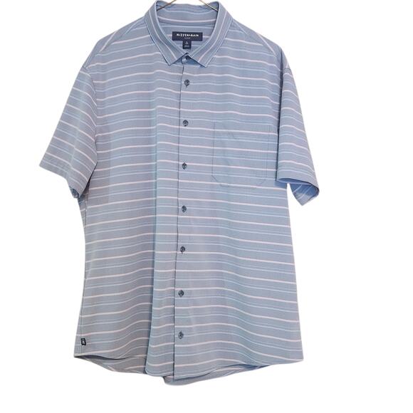 Mizzen & Main Leeward Dress Shirt, Chambray-look Performance Fabric, sz XL - Picture 5 of 11